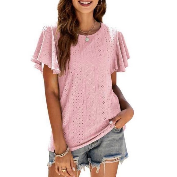 Cute and comfy shoulder ruffle top - Picture 2 of 5